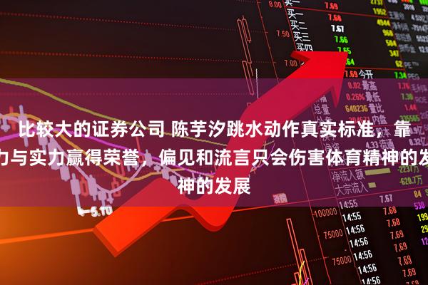 比较大的证券公司 陈芋汐跳水动作真实标准，靠努力与实力赢得荣誉，偏见和流言只会伤害体育精神的发展